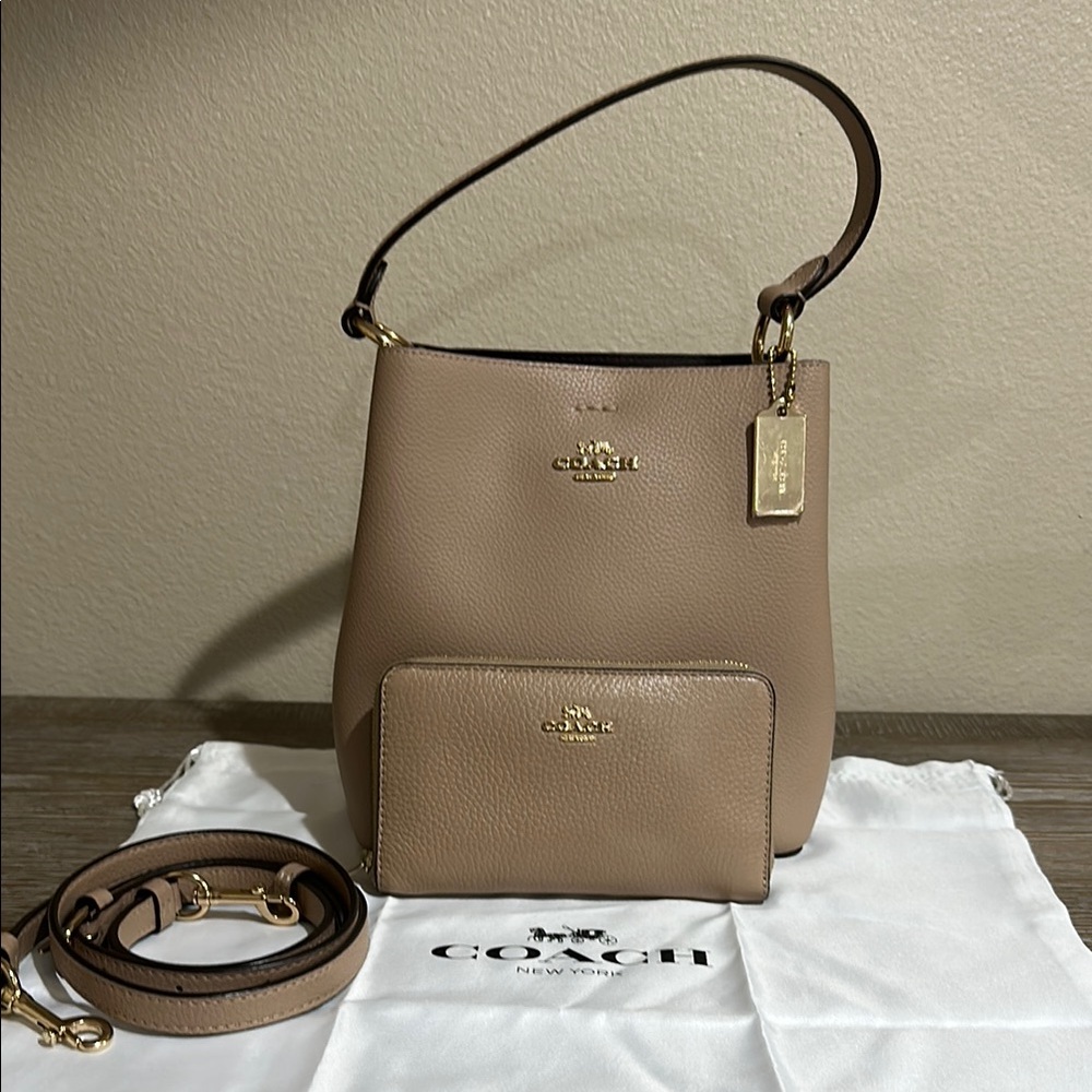 Coach Tan Shoulder Bag with Wallet